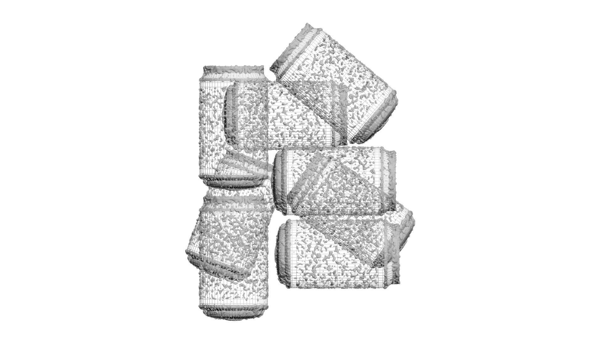 Wet Aluminium Soda Cans Set 3D model_26