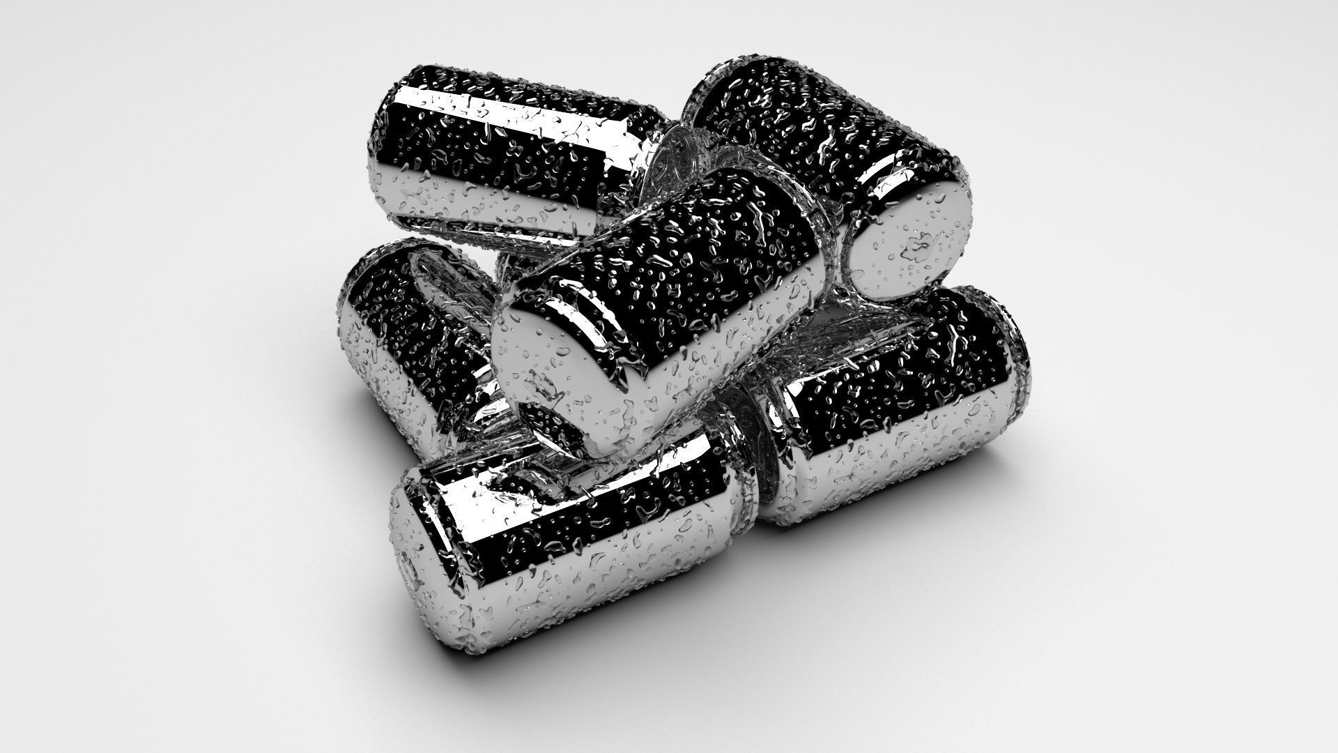 Wet Aluminium Soda Cans Set 3D model_3