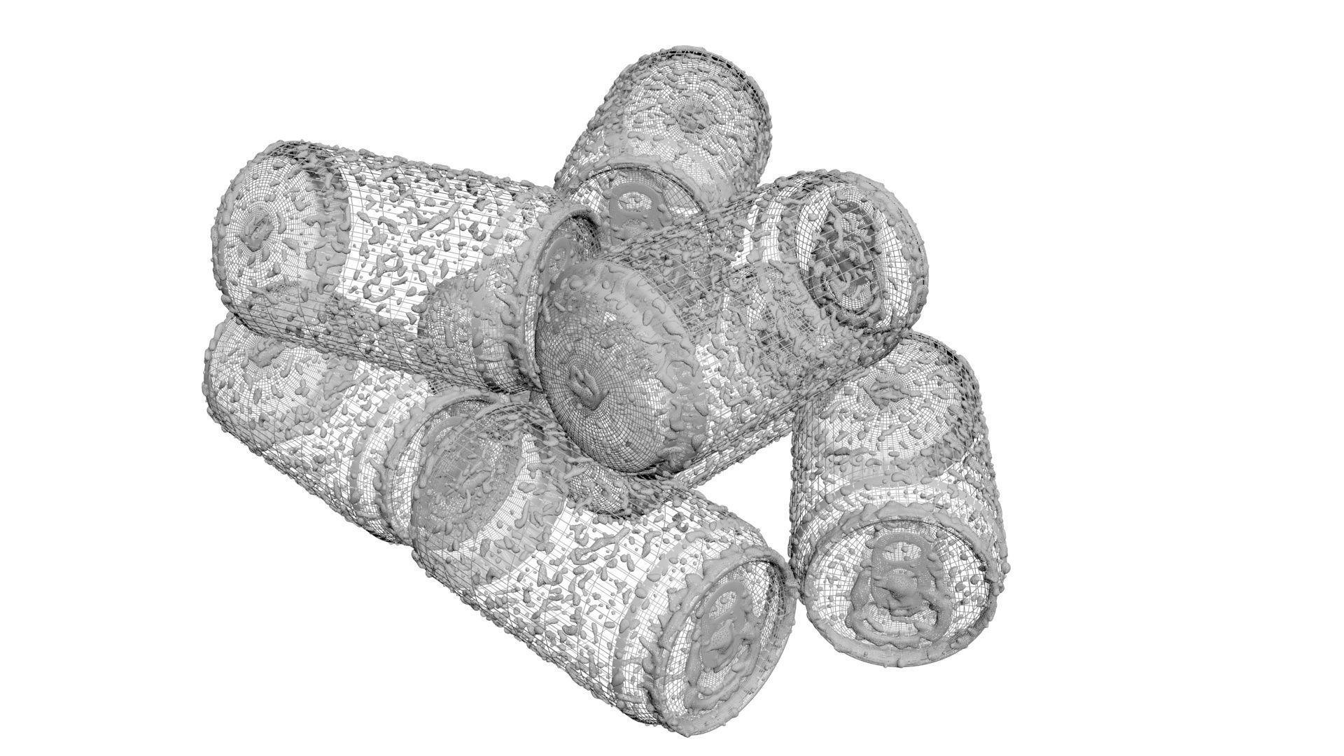 Wet Aluminium Soda Cans Set 3D model_18