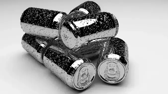 Wet Aluminium Soda Cans Set 3D model