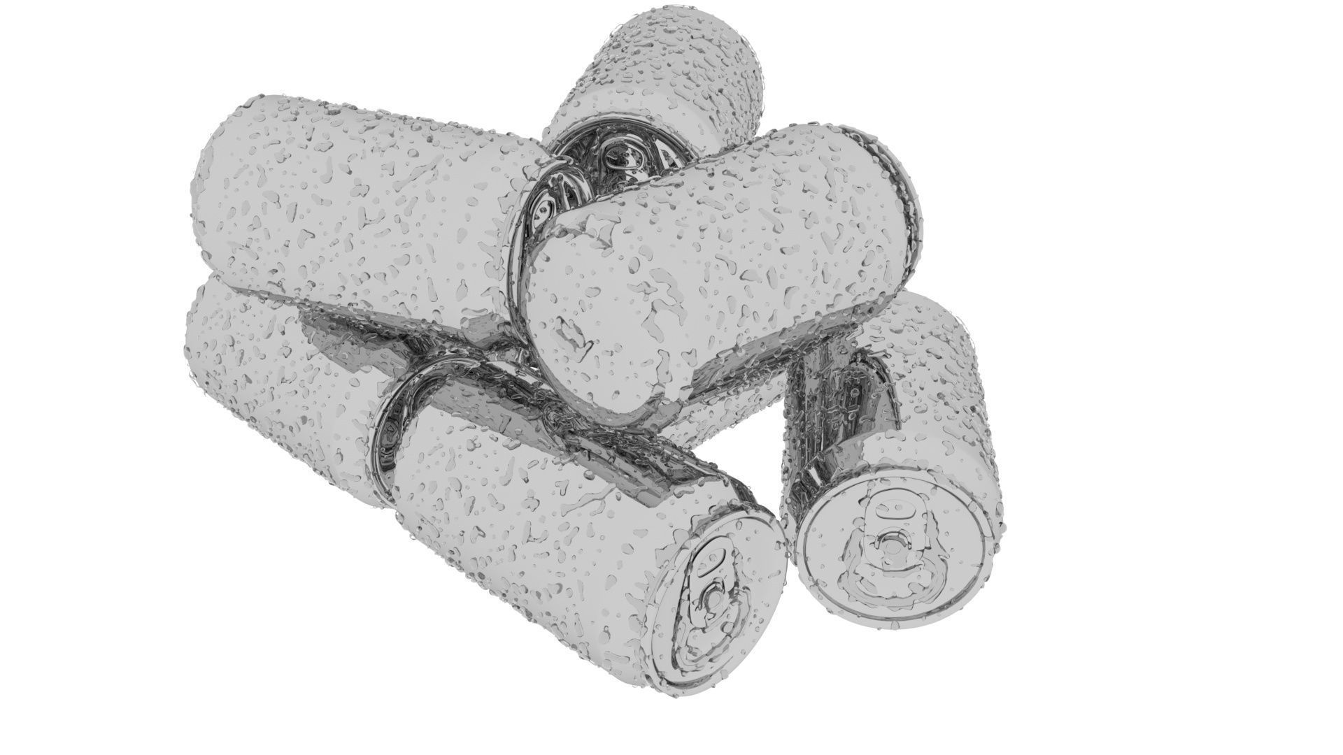 Wet Aluminium Soda Cans Set 3D model_10