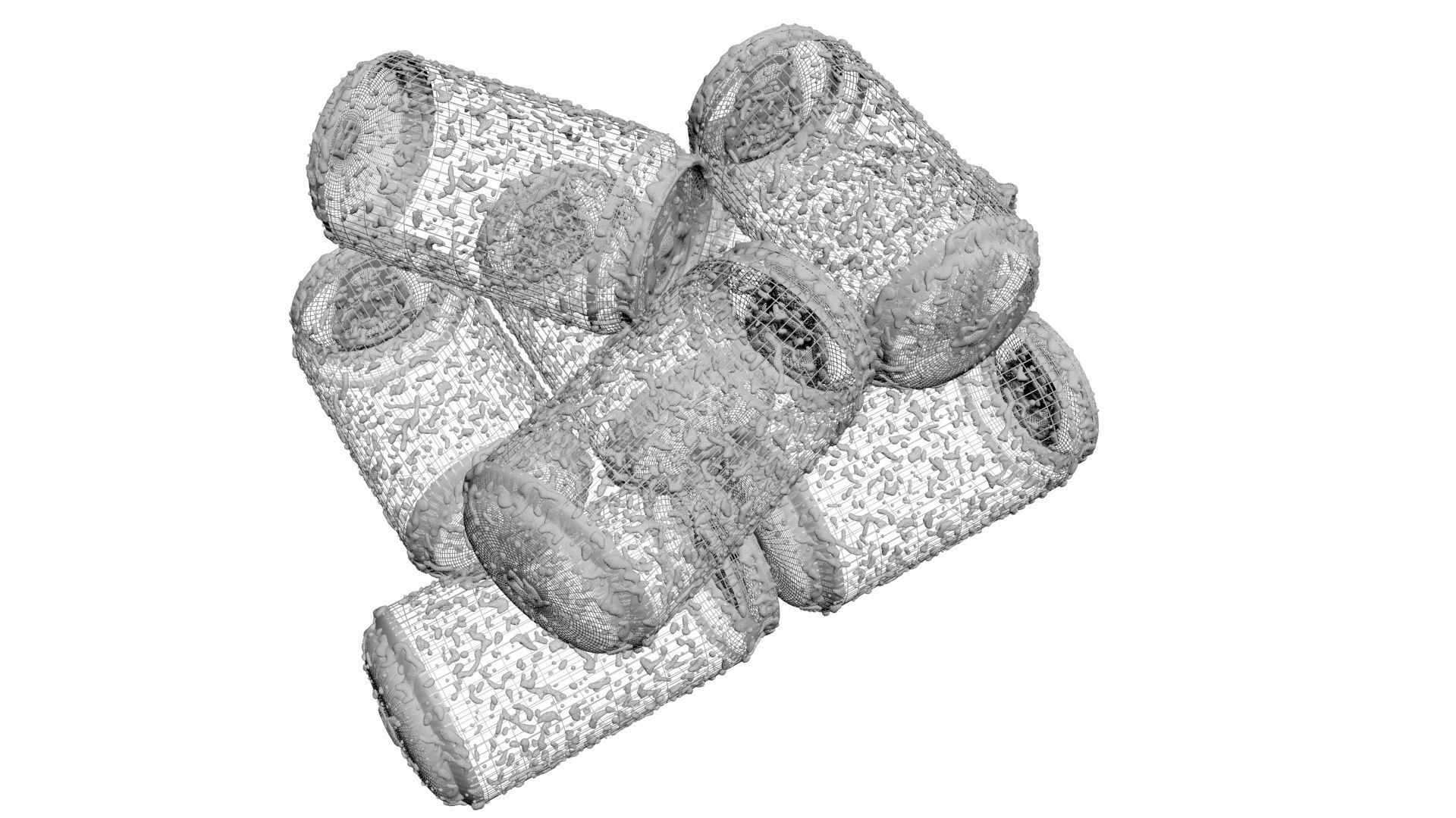 Wet Aluminium Soda Cans Set 3D model_21