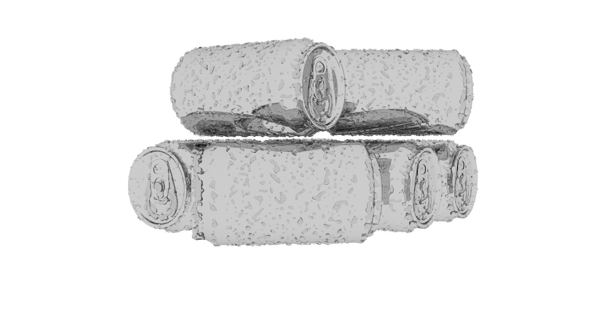 Wet Aluminium Soda Cans Set 3D model_11