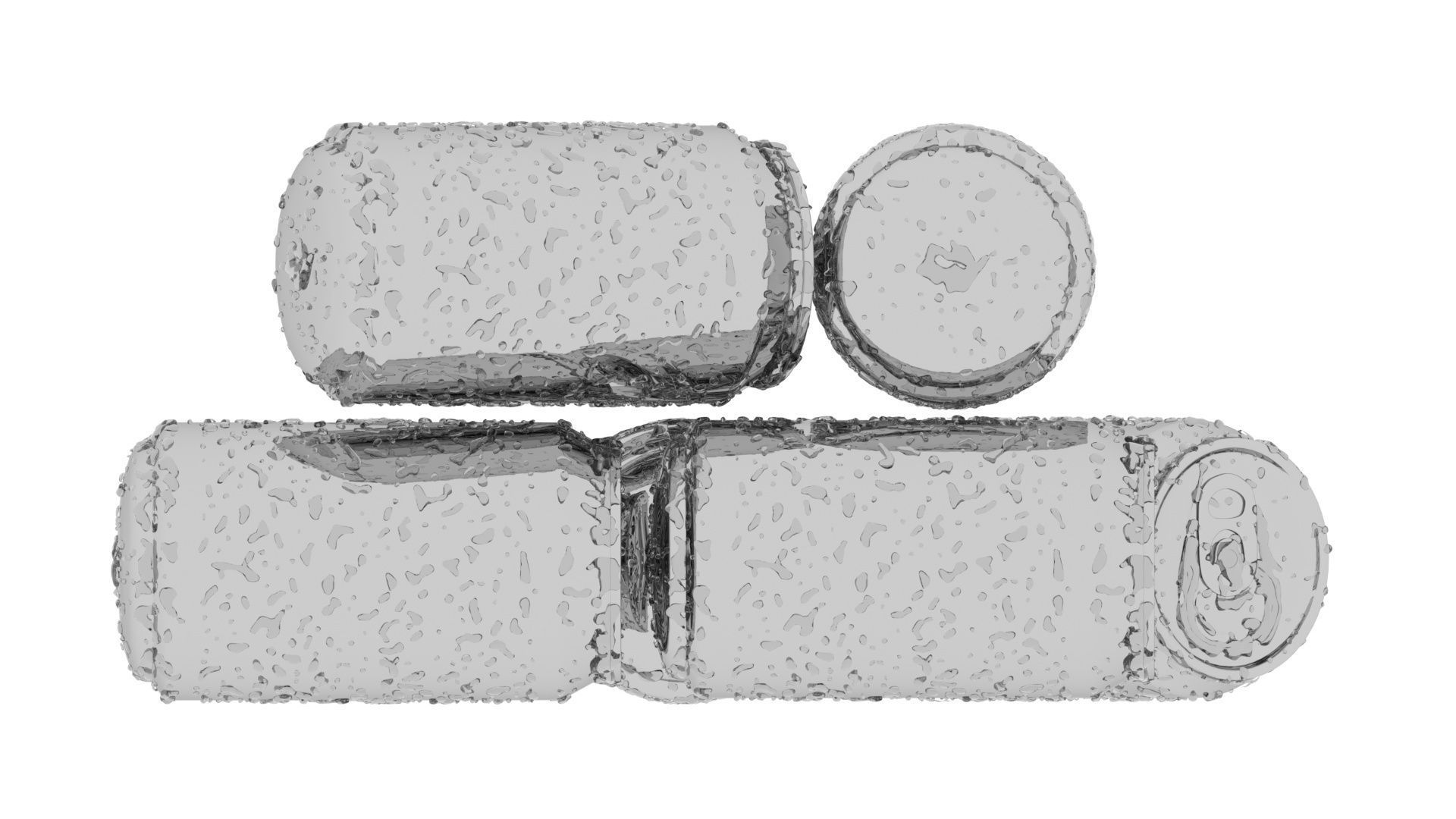 Wet Aluminium Soda Cans Set 3D model_17