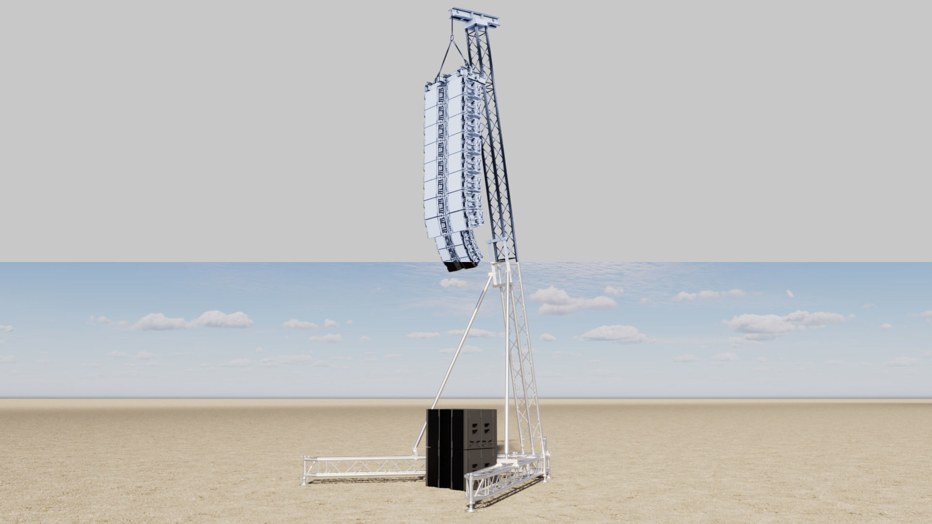 Concert Sound System Line Array  3D model_8