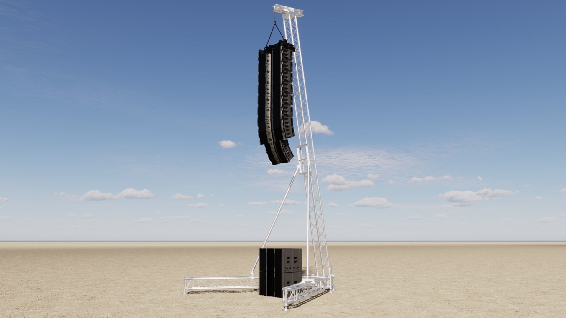 Concert Sound System Line Array  3D model_2