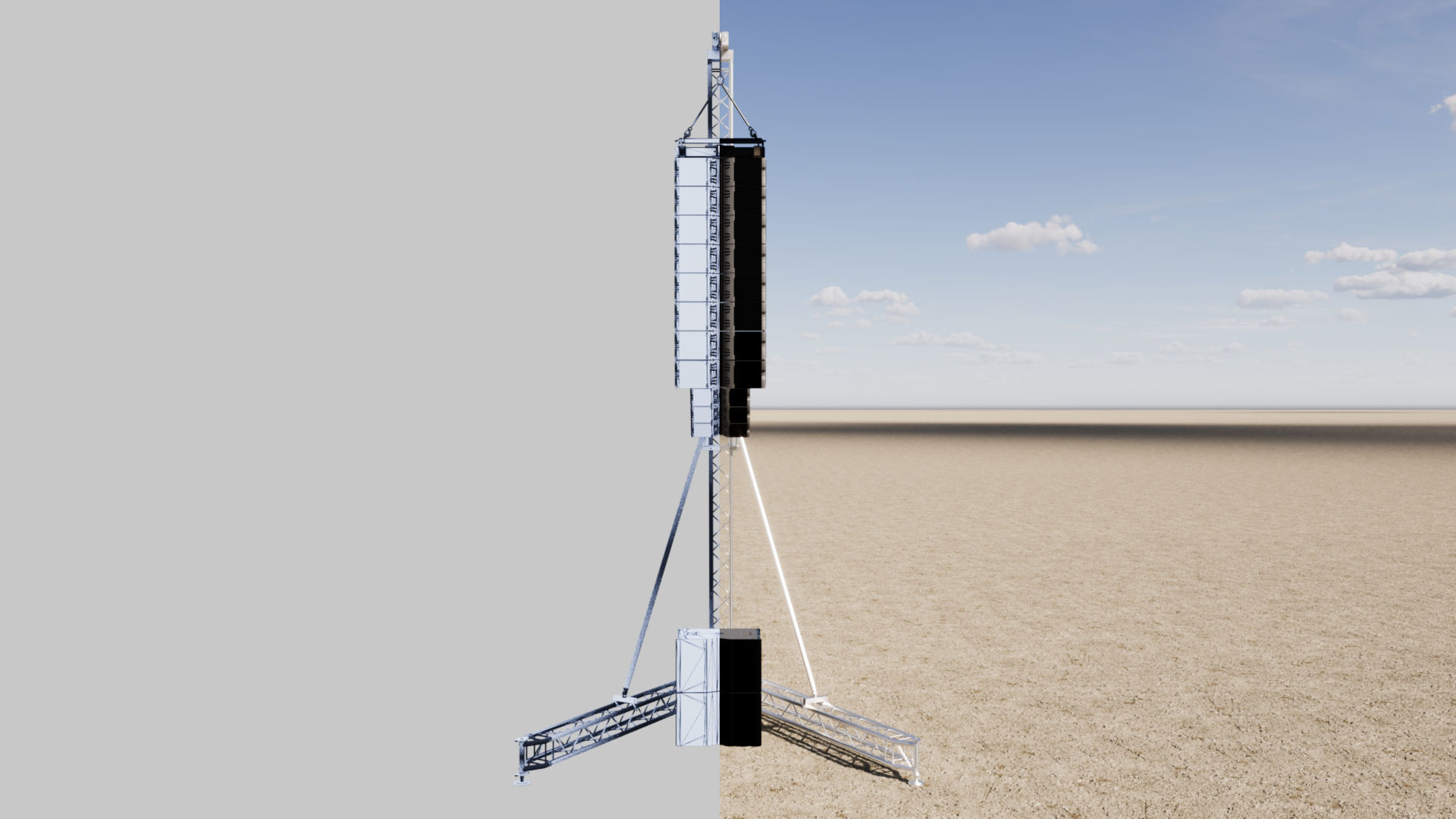 Concert Sound System Line Array  3D model_9