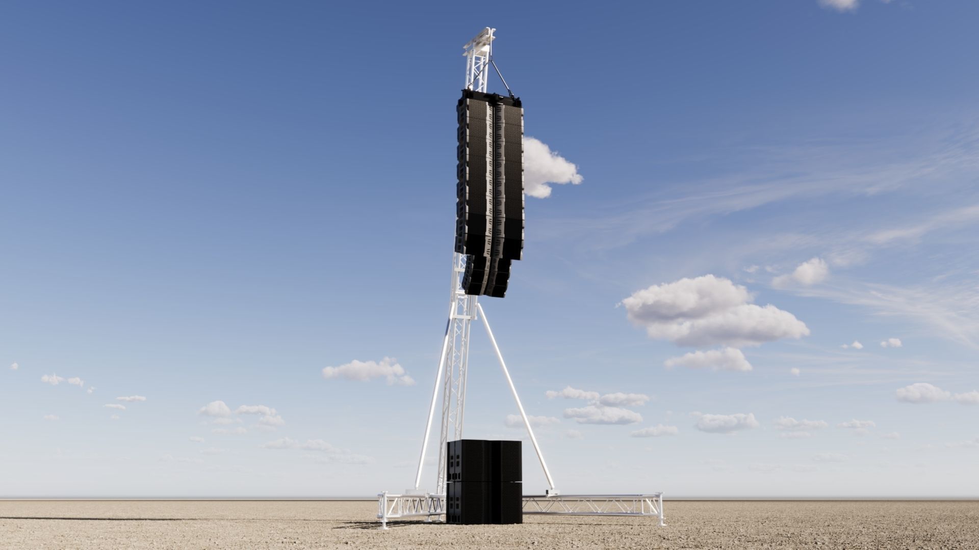 Concert Sound System Line Array  3D model_3