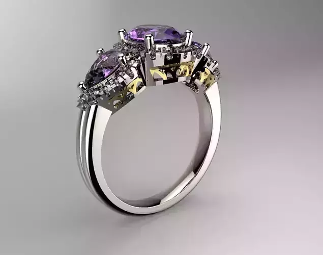 three stones engagement Ring for Women