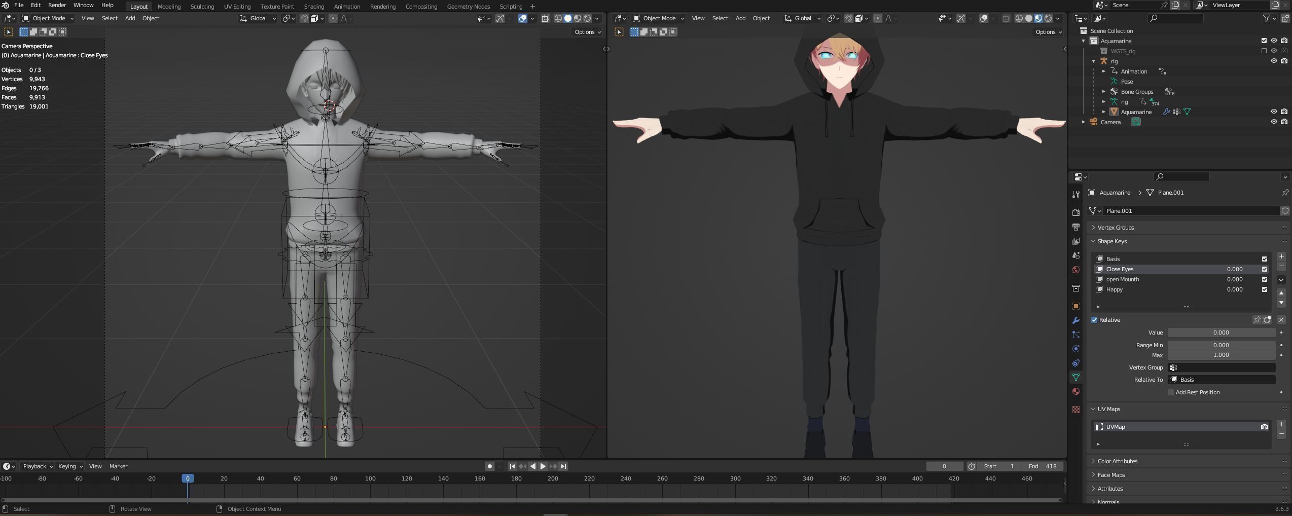 Character Aquamarine Hoshino - Oshi no Ko Low-poly 3D model_23