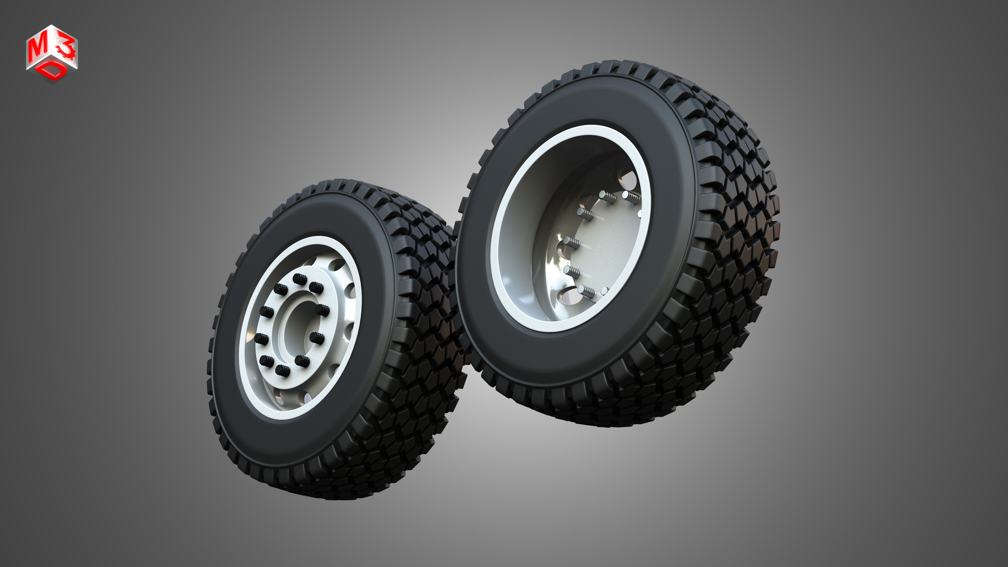 Twin Truck Wheels and Tires TWT1 3D print model_18