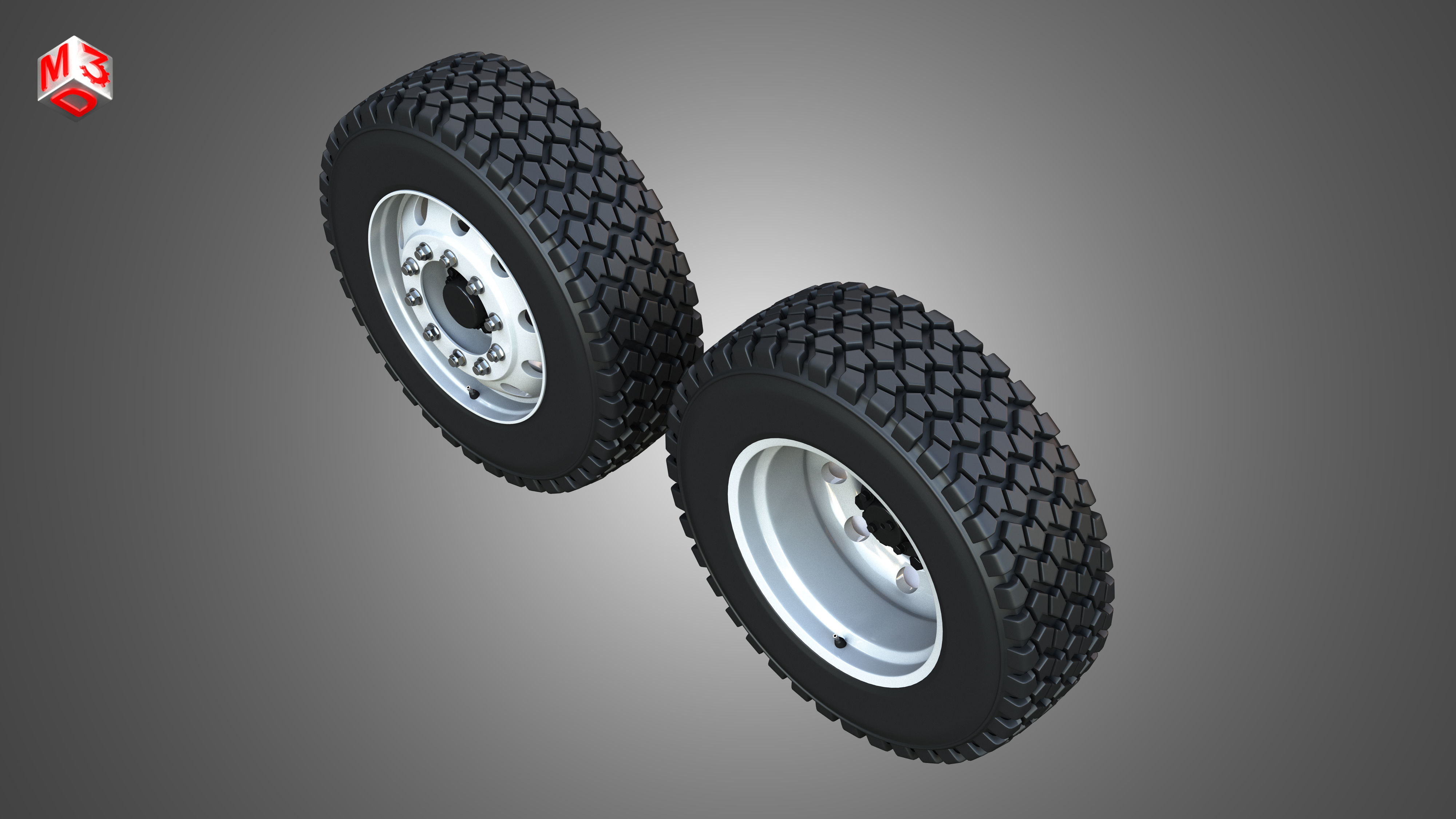 Twin Truck Wheels and Tires TWT1 3D print model_14