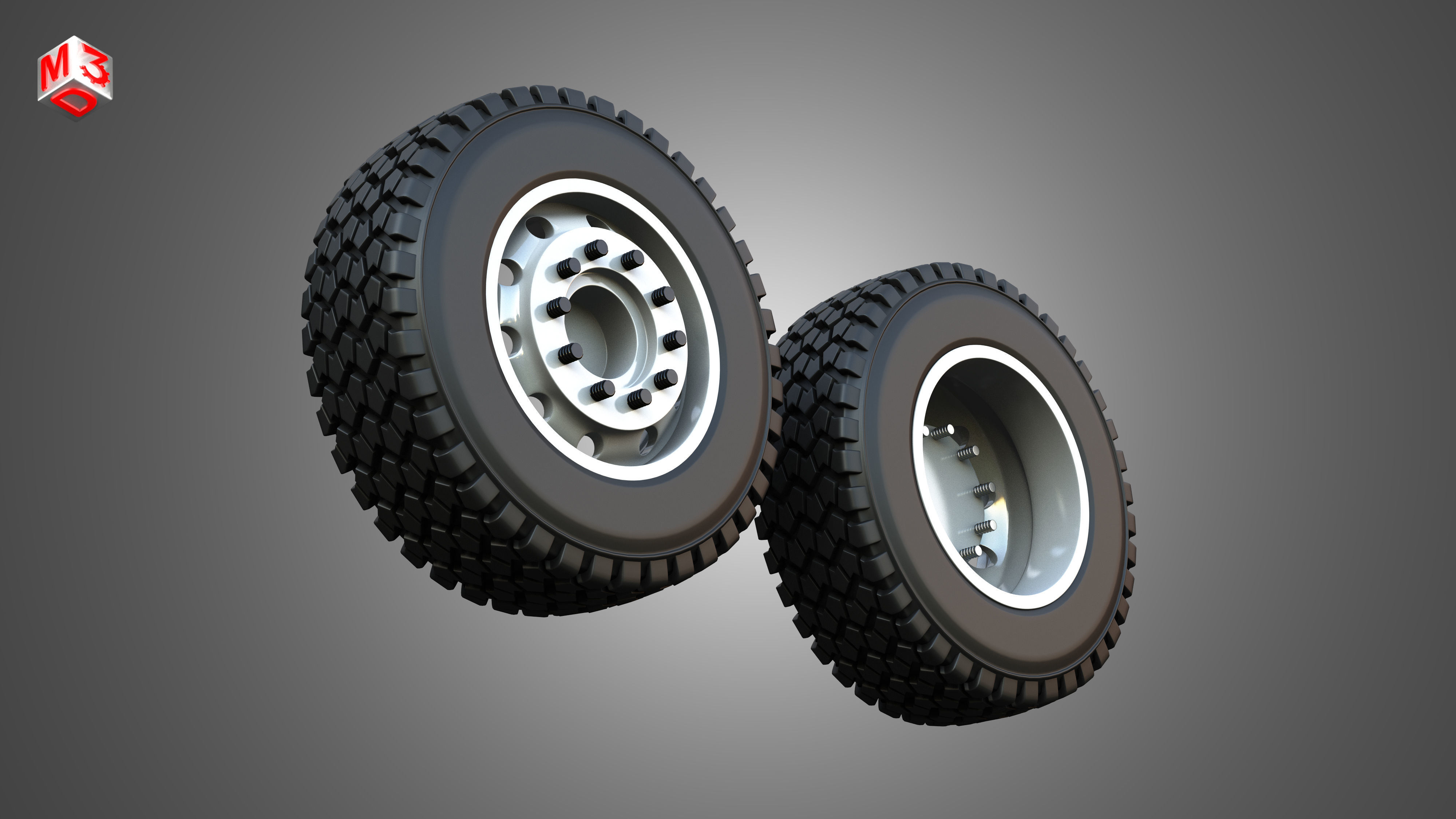 Twin Truck Wheels and Tires TWT1 3D print model_16