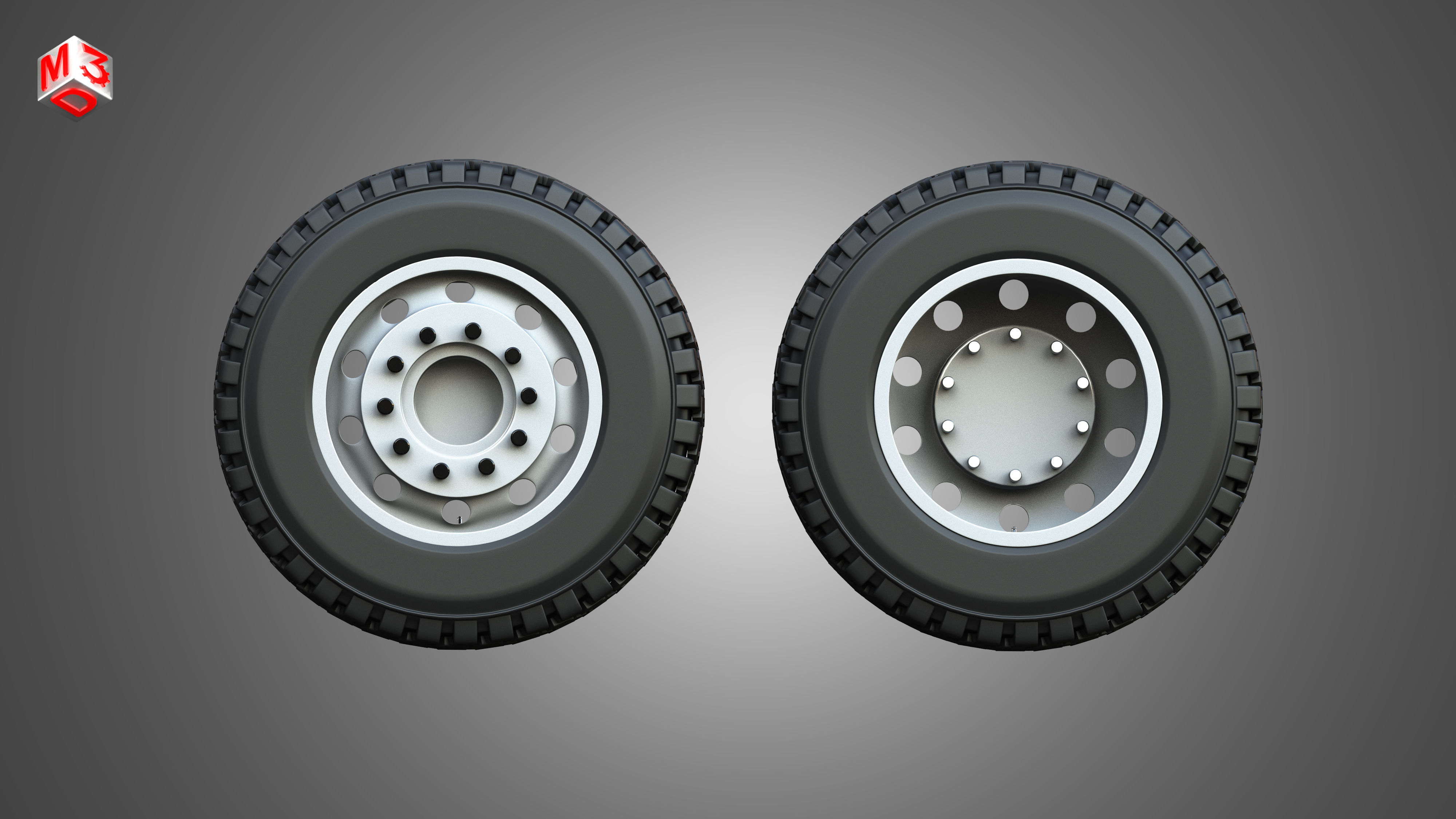 Twin Truck Wheels and Tires TWT1 3D print model_11