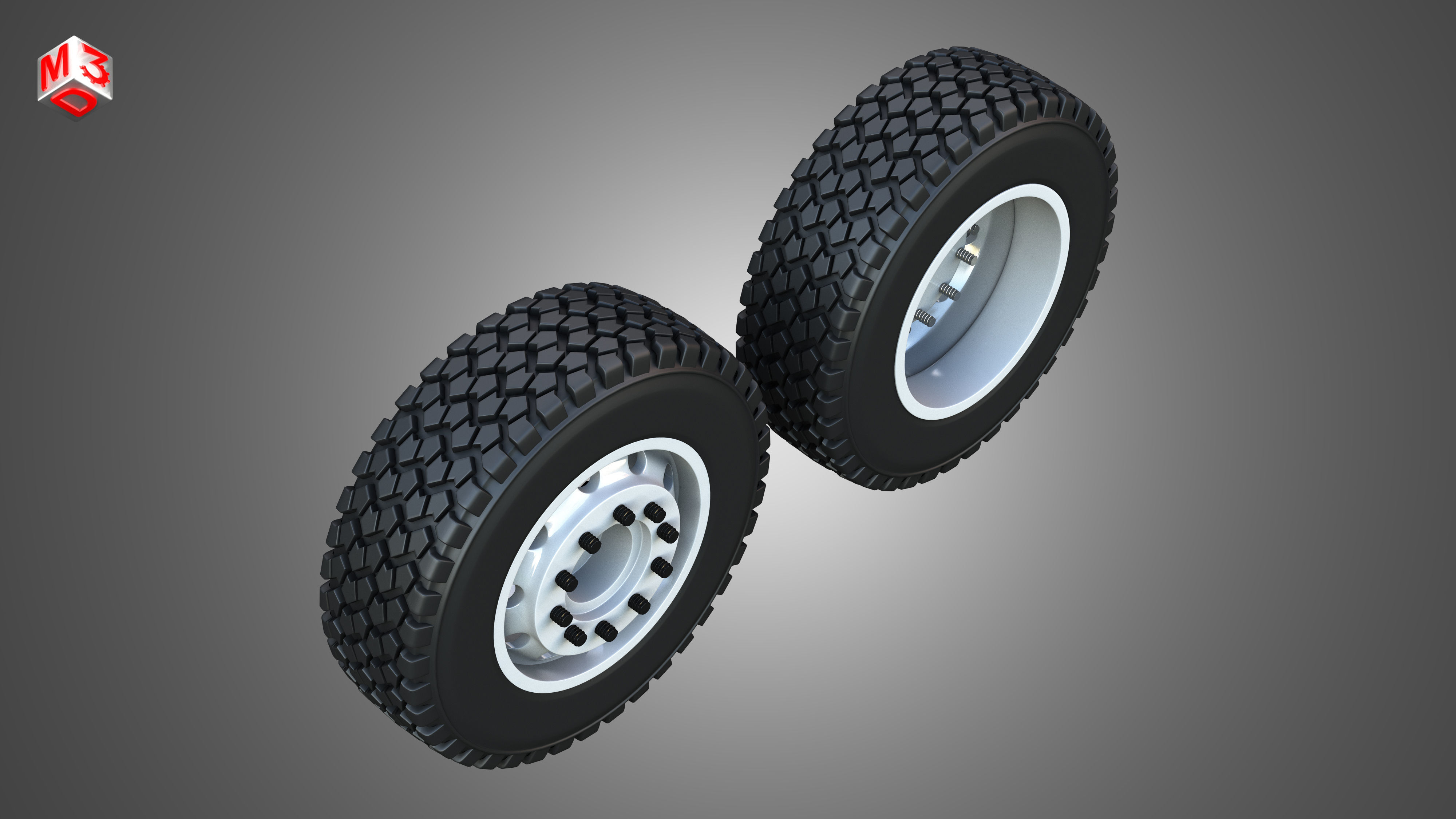 Twin Truck Wheels and Tires TWT1 3D print model_13