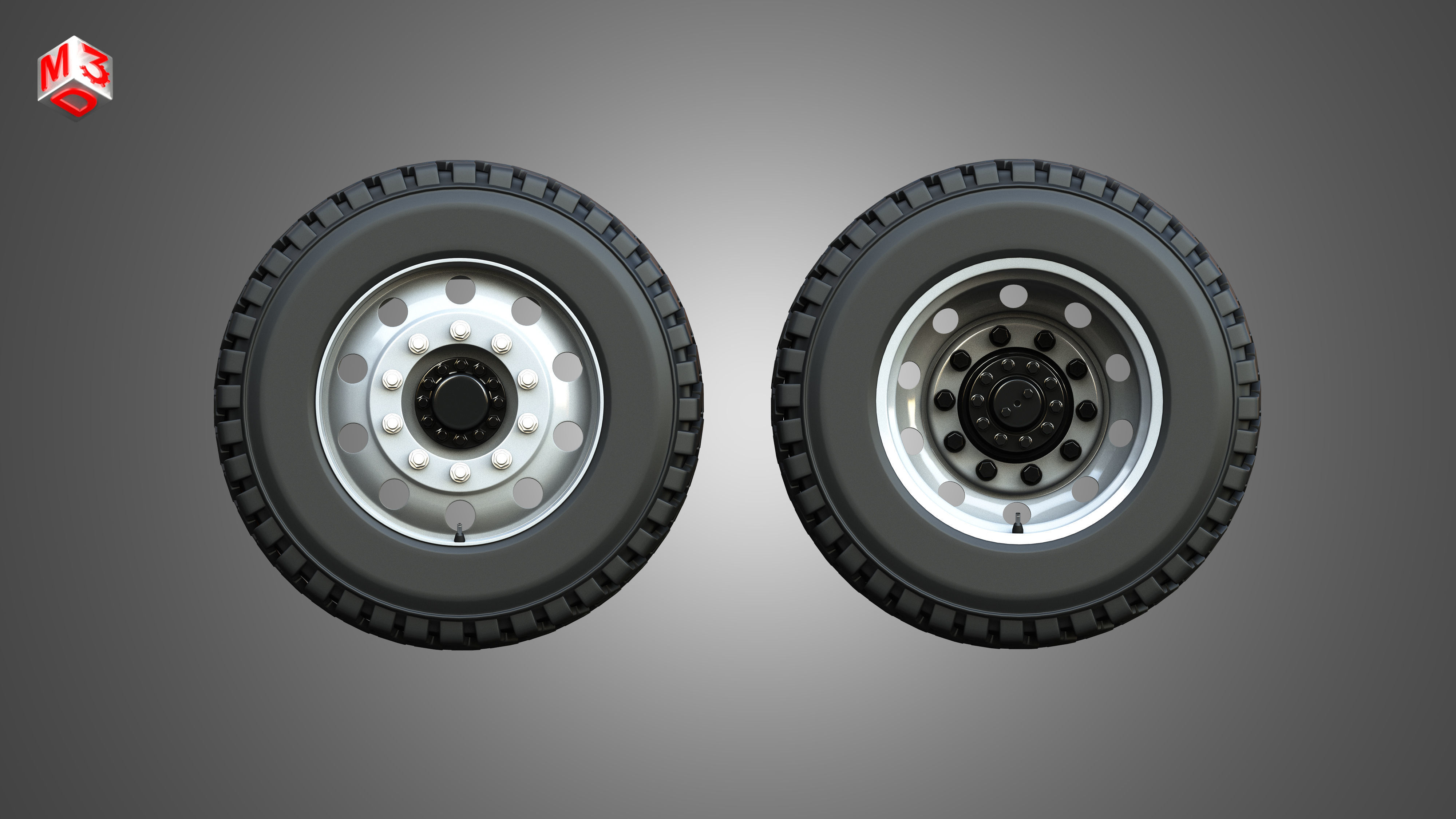 Twin Truck Wheels and Tires TWT1 3D print model_10