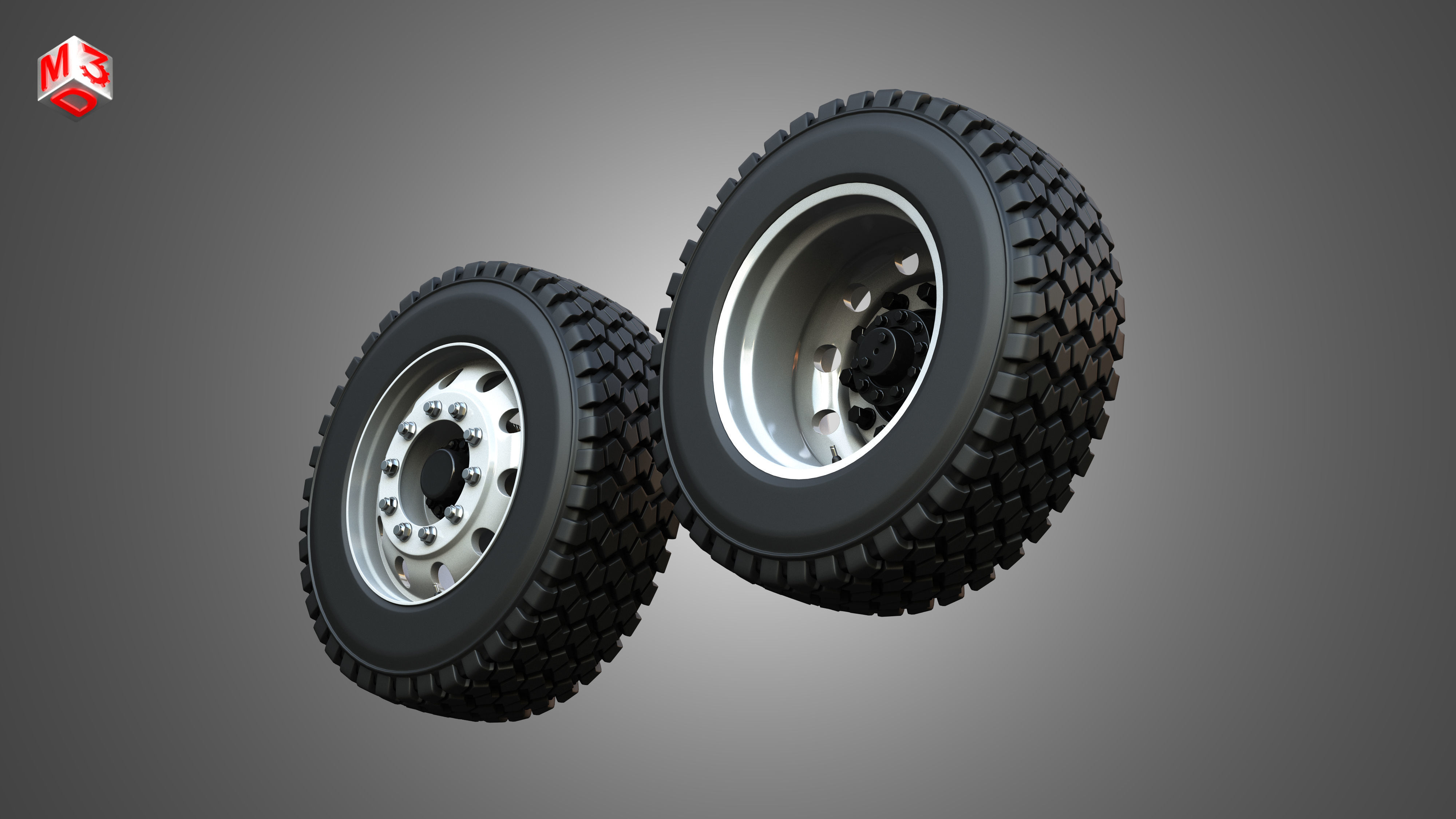 Twin Truck Wheels and Tires TWT1 3D print model_19