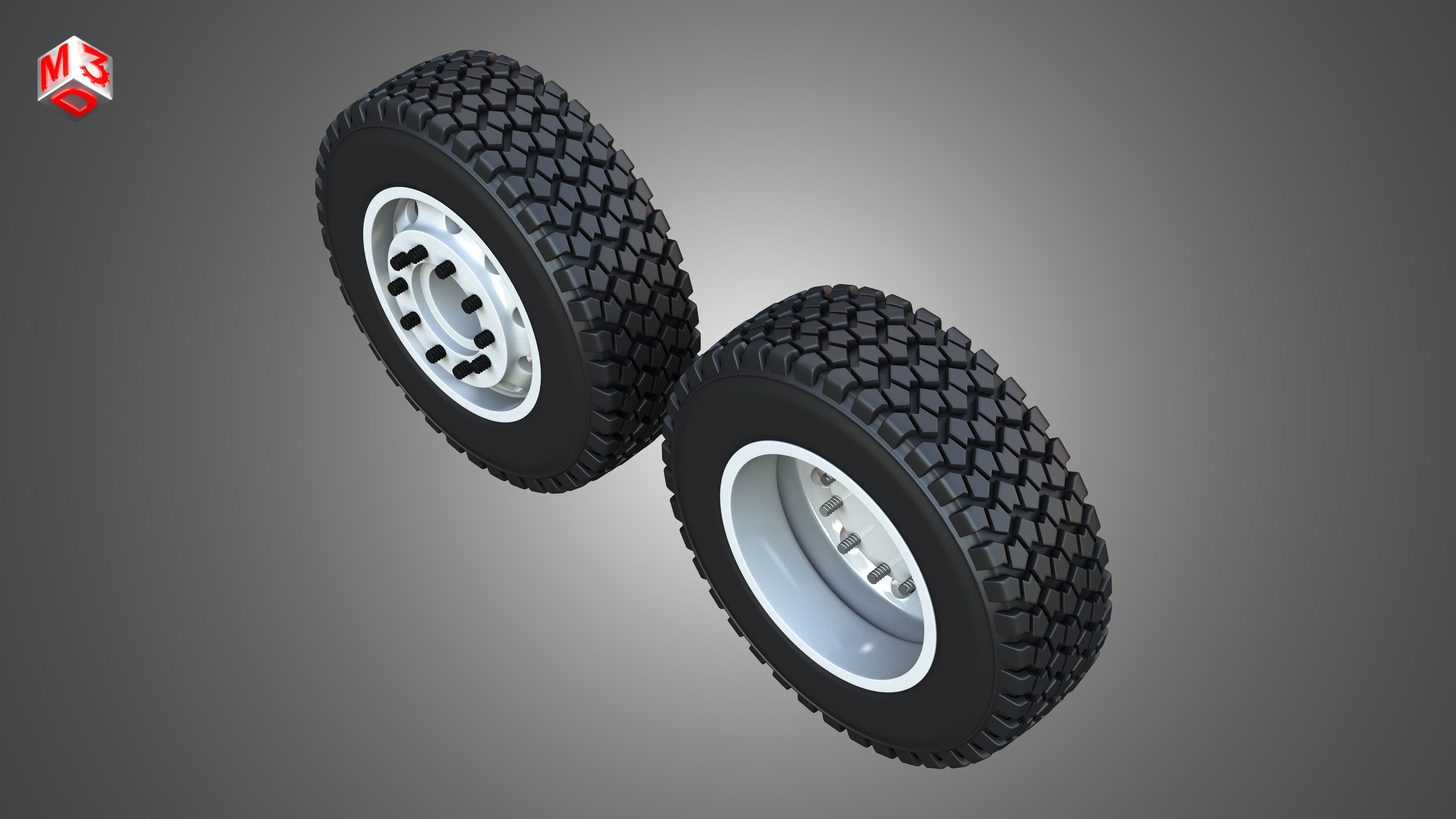 Twin Truck Wheels and Tires TWT1 3D print model_15