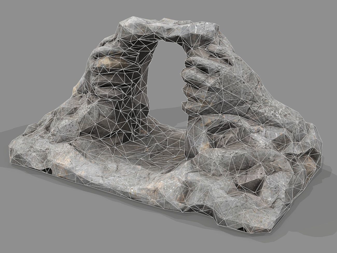 Cave Entrance cliff rock 02 Low-poly 3D model_1