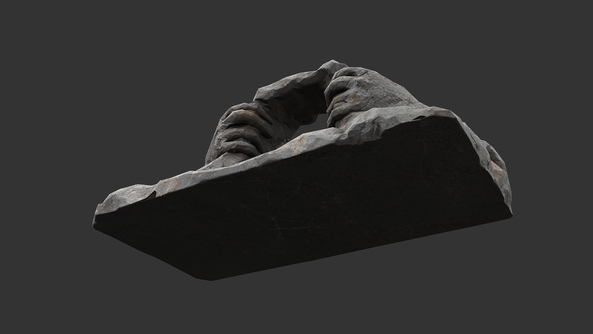 Cave Entrance cliff rock 02 Low-poly 3D model_9