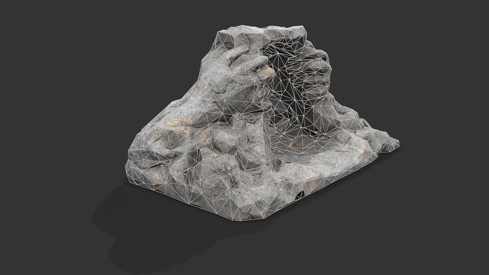 Cave Entrance cliff rock 02 Low-poly 3D model_10