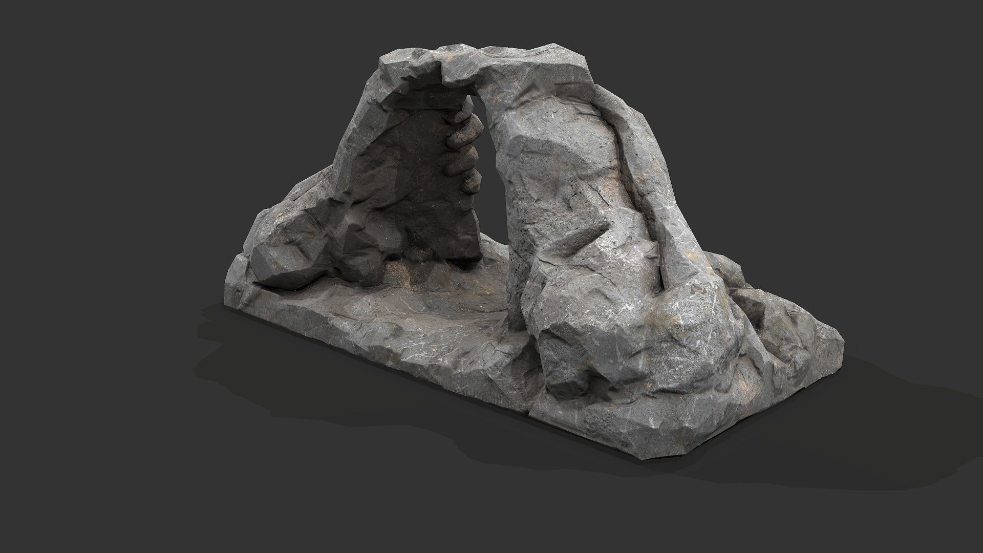Cave Entrance cliff rock 02 Low-poly 3D model_5
