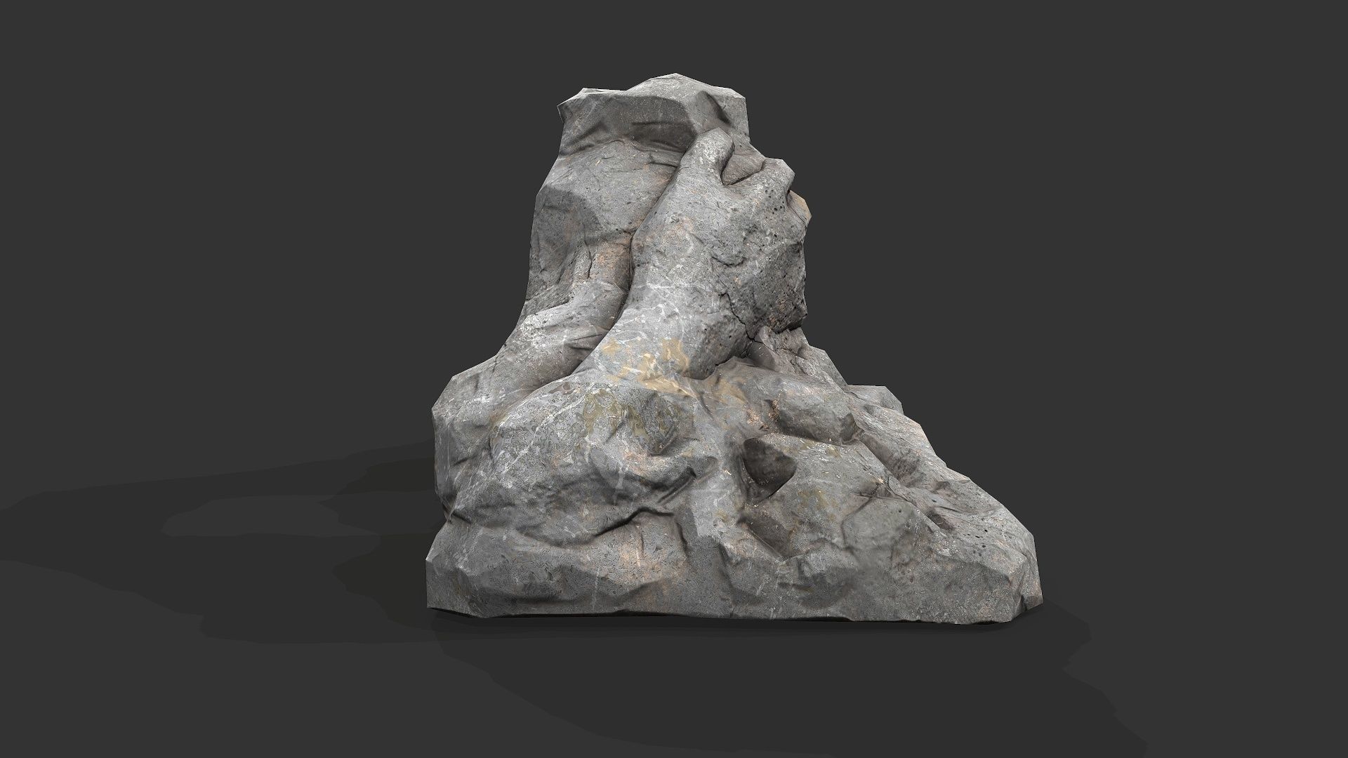 Cave Entrance cliff rock 02 Low-poly 3D model_4