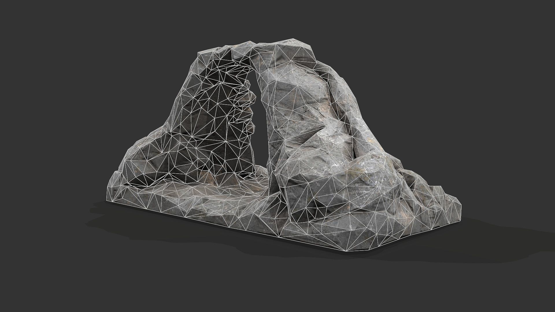 Cave Entrance cliff rock 02 Low-poly 3D model_11