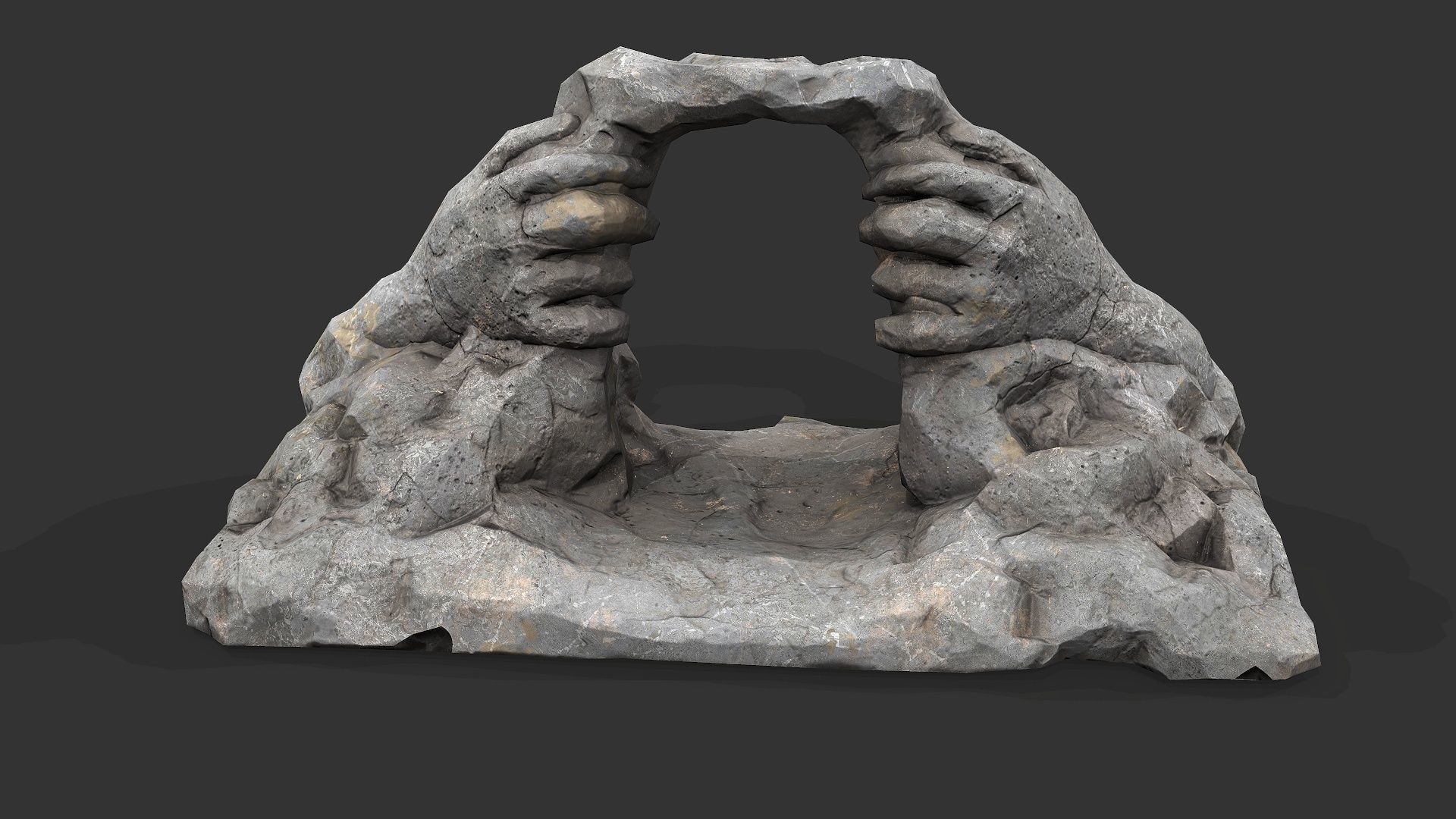 Cave Entrance cliff rock 02 Low-poly 3D model_2