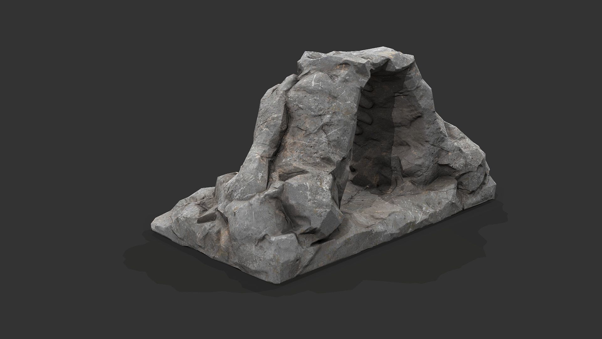 Cave Entrance cliff rock 02 Low-poly 3D model_7