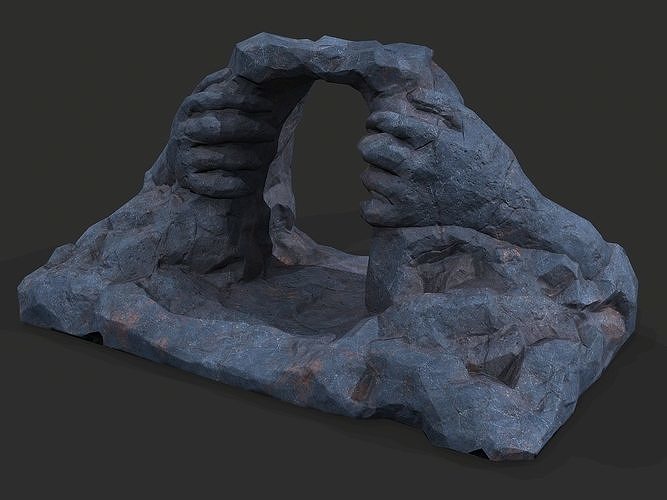 Cave Entrance cliff rock 07 Low-poly 3D model