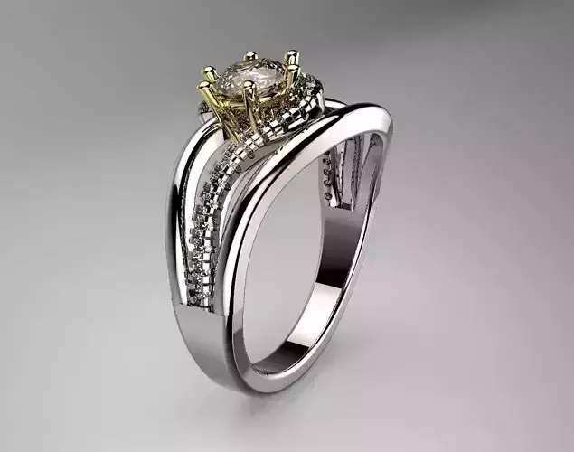 ROUND DIAMOND ENGAGEMENT RING WHITE GOLD