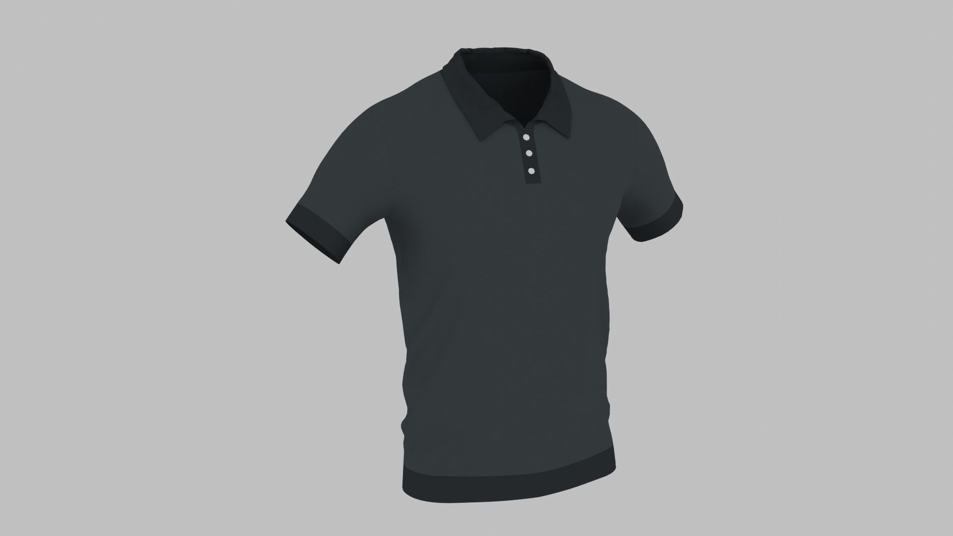 T-Shirt Black Low-poly 3D model_1