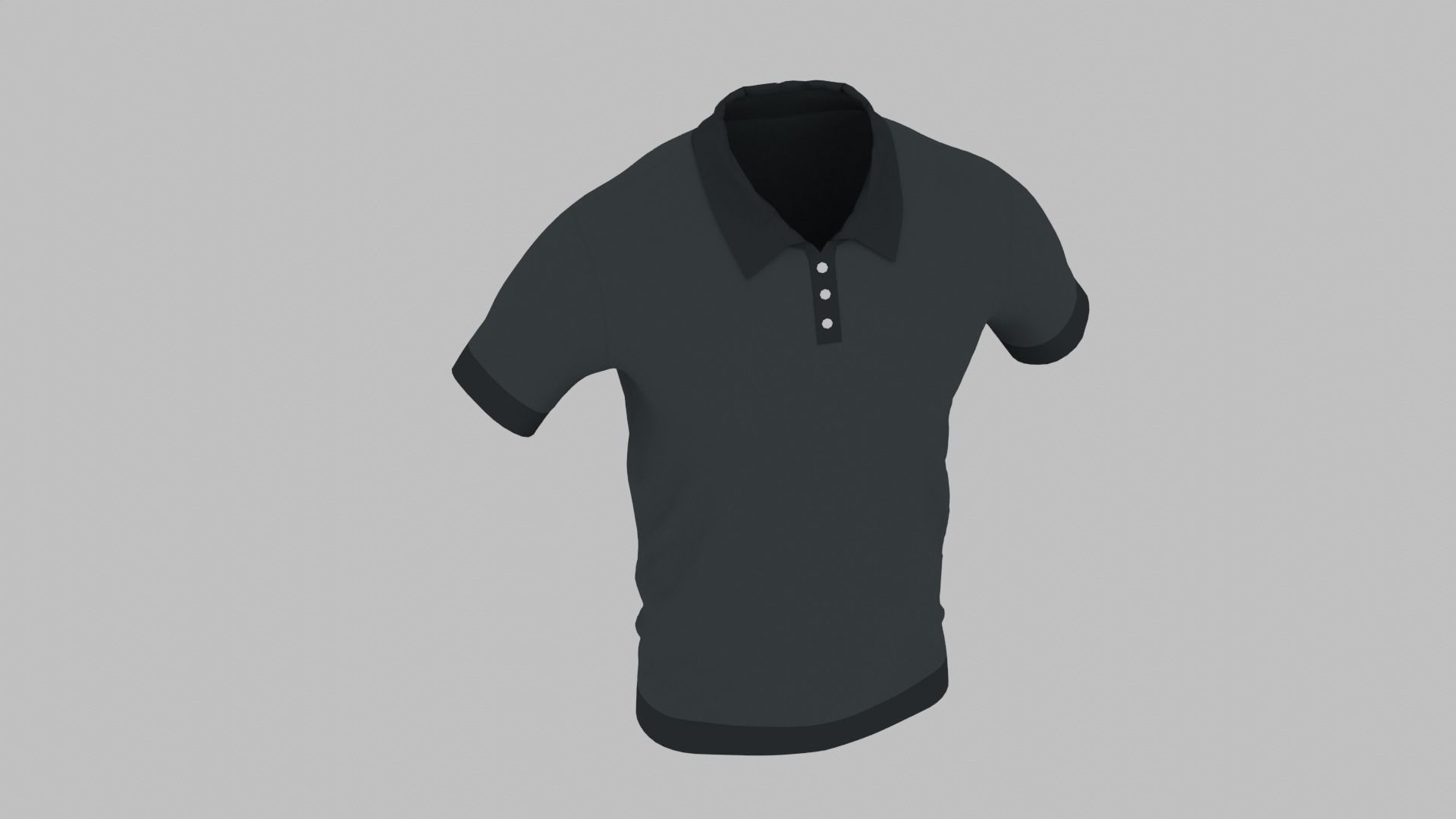 T-Shirt Black Low-poly 3D model_6