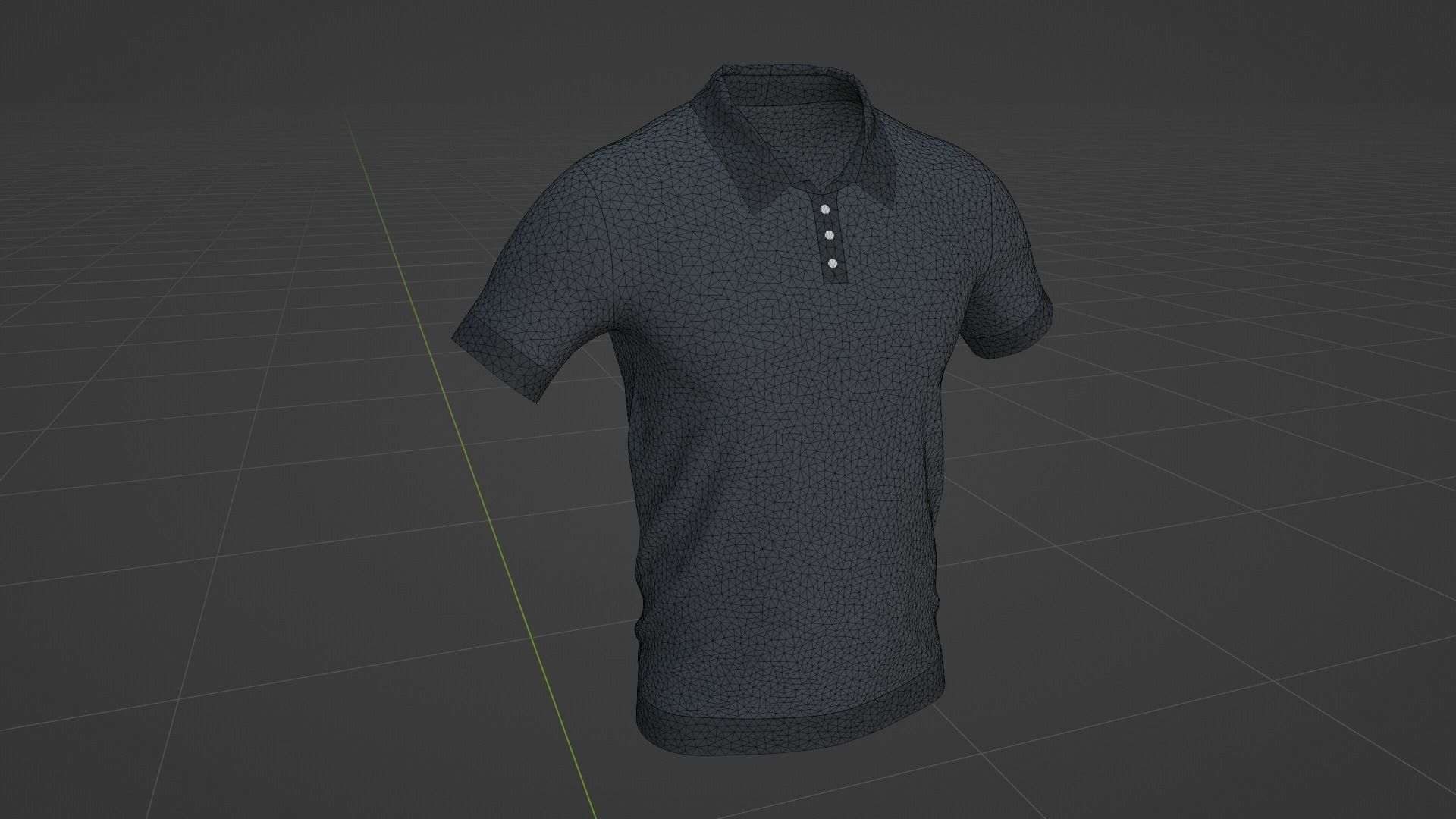 T-Shirt Black Low-poly 3D model_7