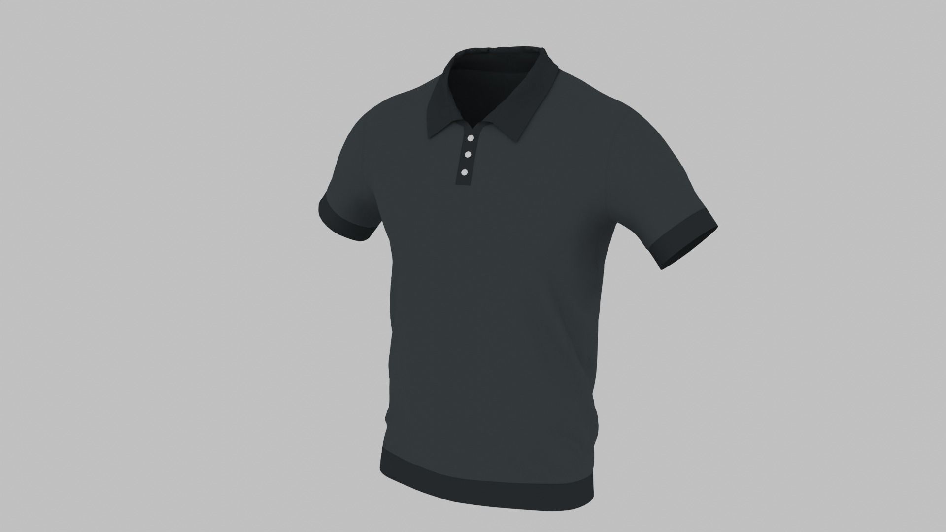 T-Shirt Black Low-poly 3D model_2