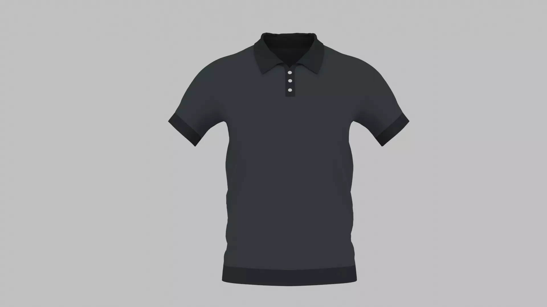 T-Shirt Black Low-poly 3D model_0