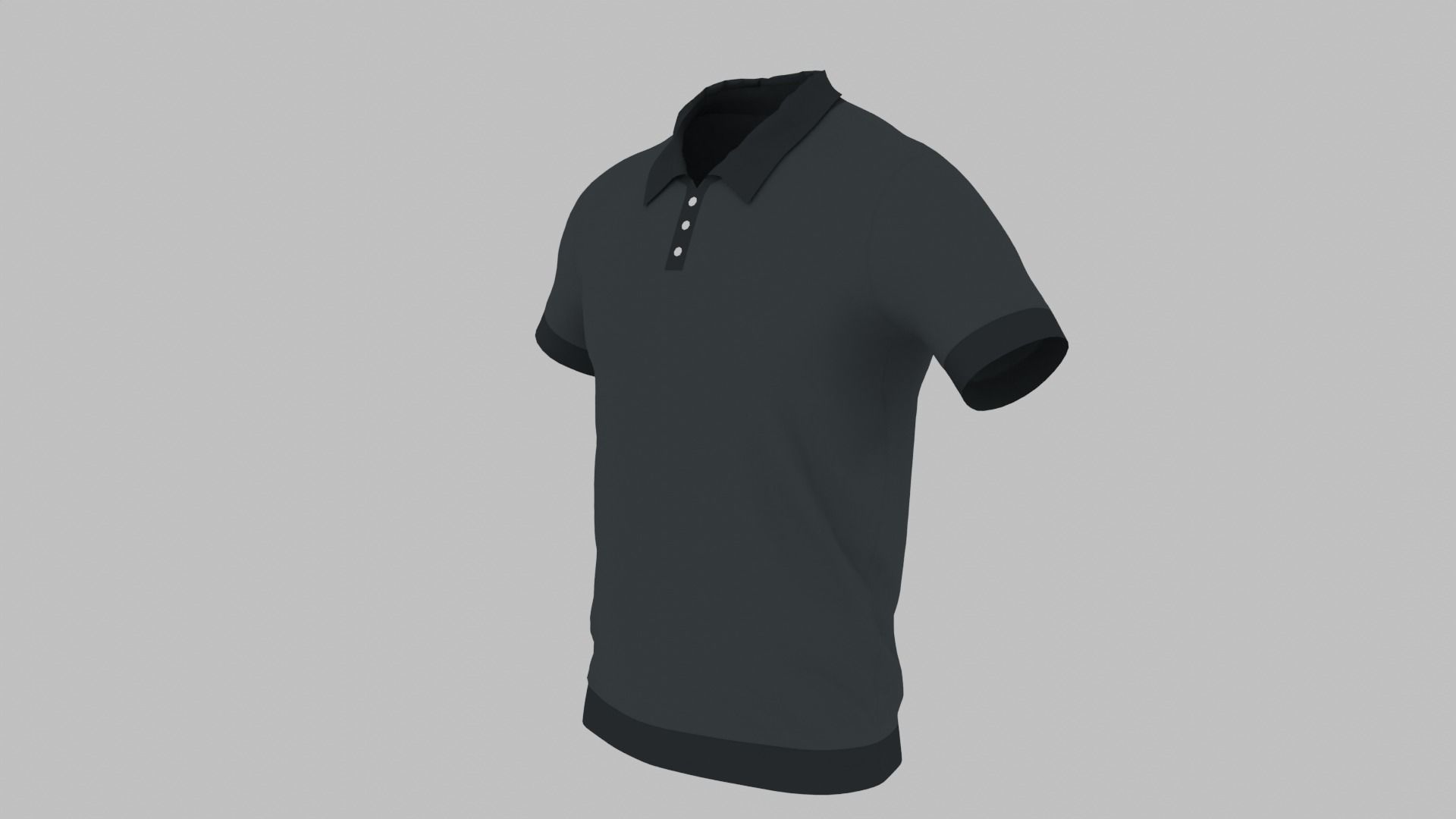 T-Shirt Black Low-poly 3D model_4