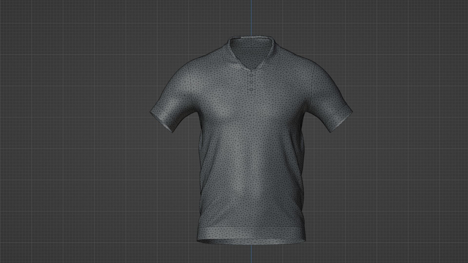 T-Shirt Black Low-poly 3D model_8