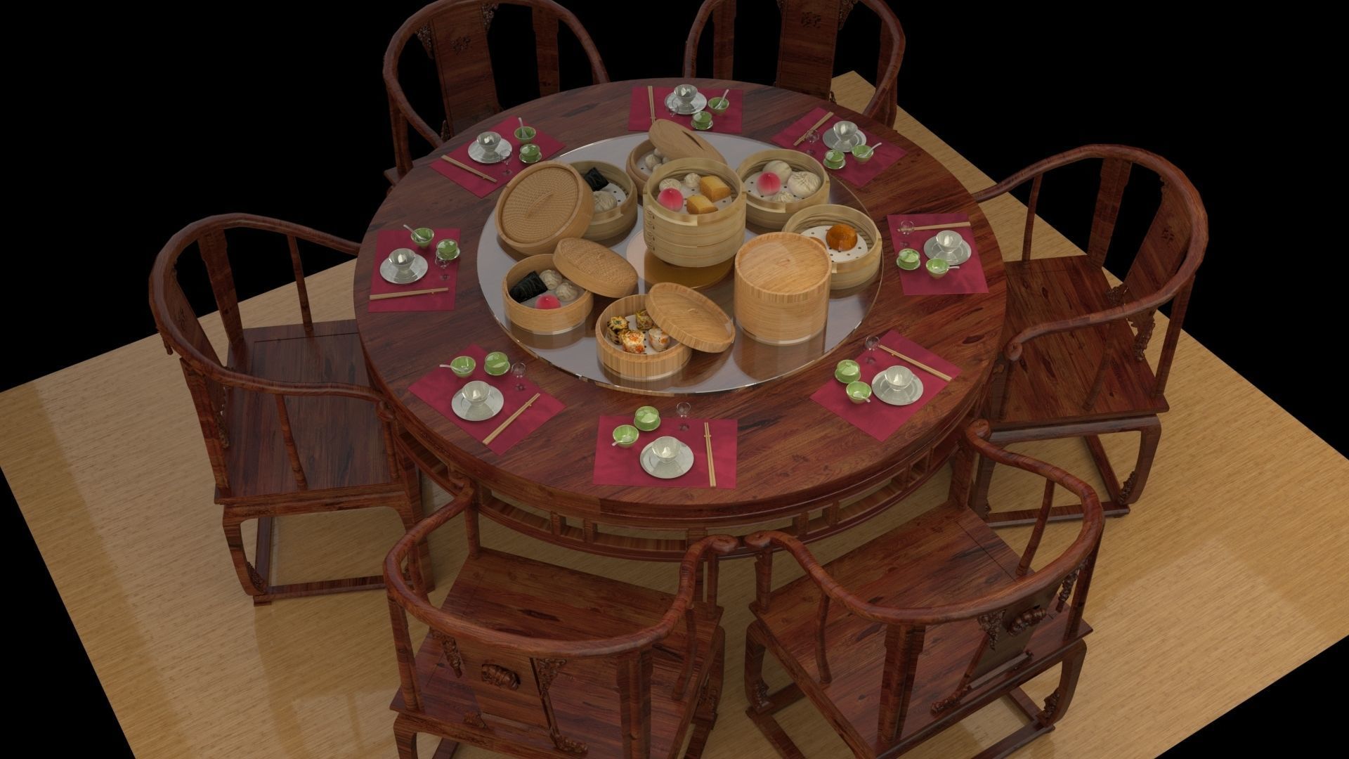 Chinese  dim sum 3D model_1