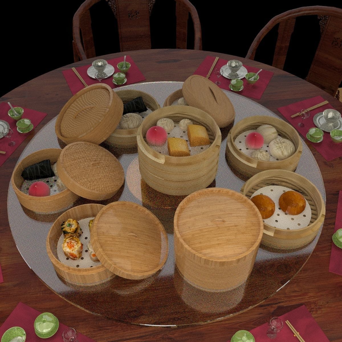 Chinese  dim sum 3D model_5