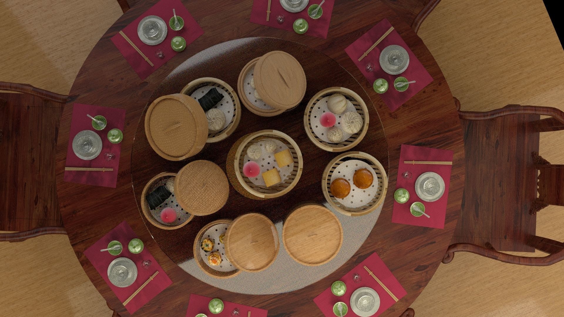 Chinese  dim sum 3D model_3