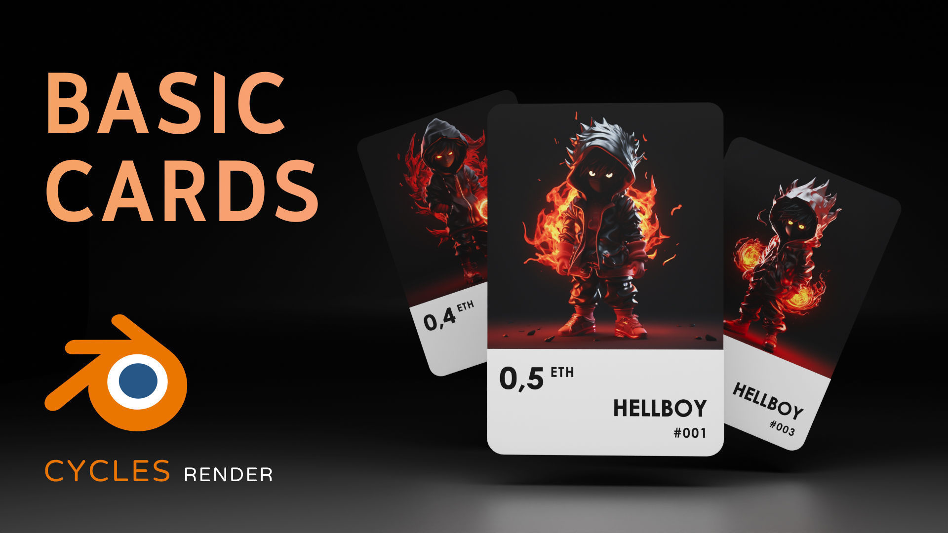 Basic cards for AI art 3D template for Blender 3D model_5