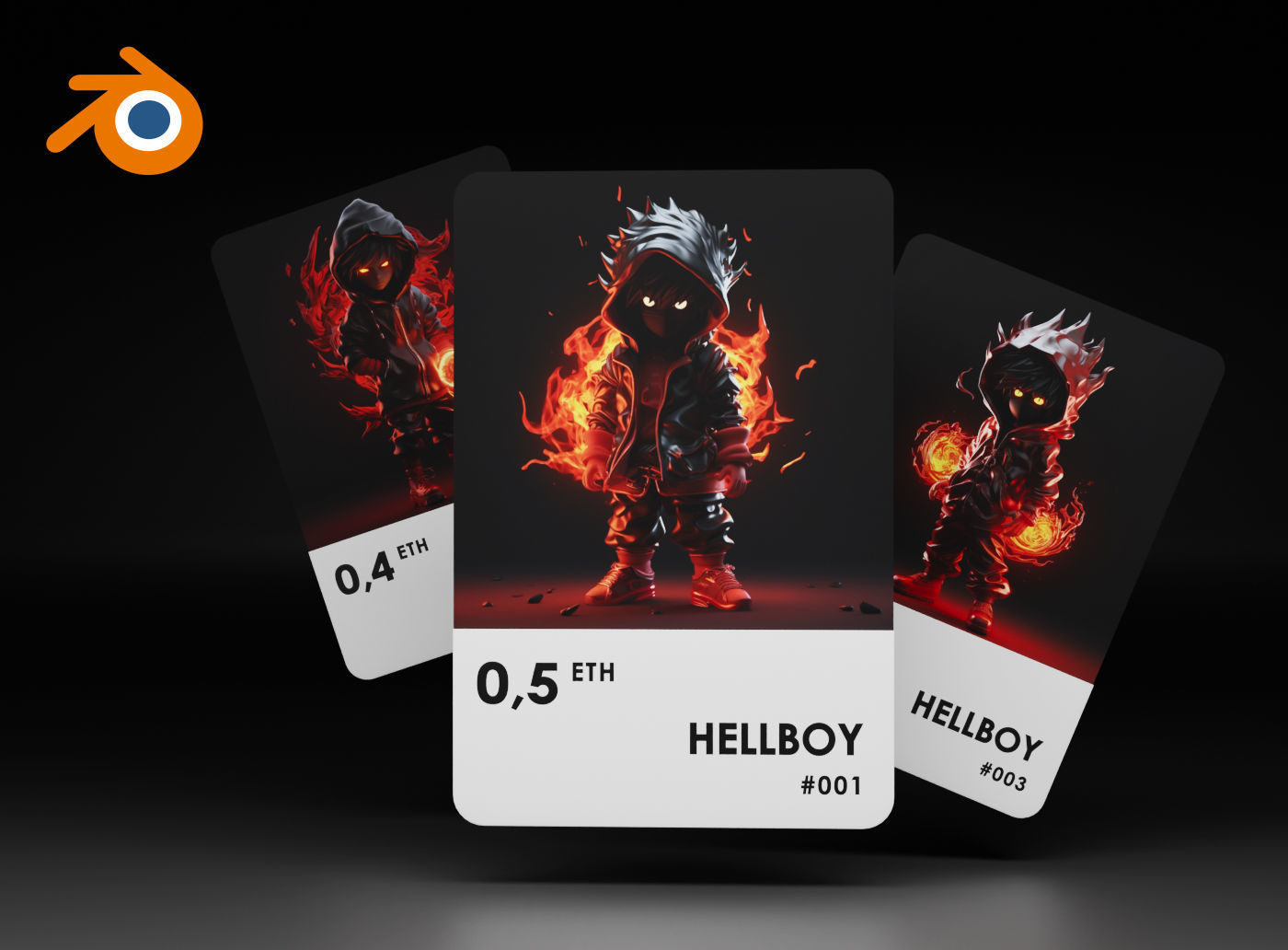 Basic cards for AI art 3D template for Blender 3D model_10