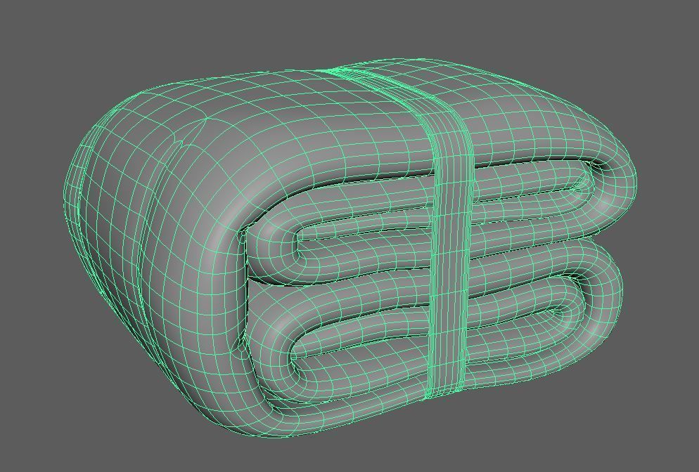 Bed Comforter Folded 3D model_4