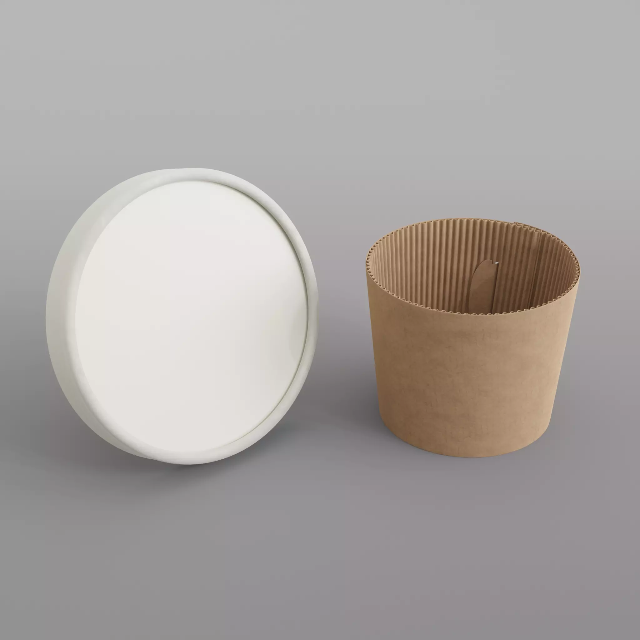 Food Container Lid and Cup Sleeve Free 3D model_0