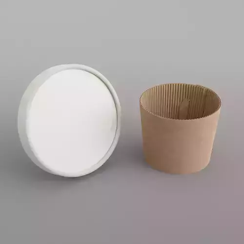 Food Container Lid and Cup Sleeve Free 3D model