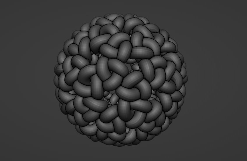 geometric weave sphere ball earing pendant findings  3D print model_2