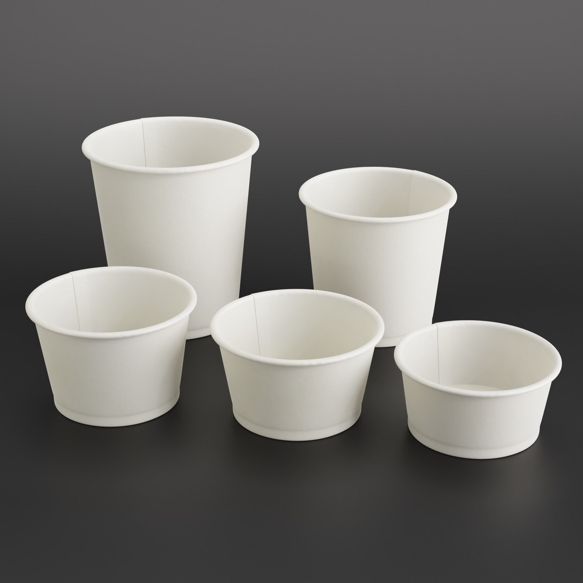 Paper Food Container Collection 3D model_1