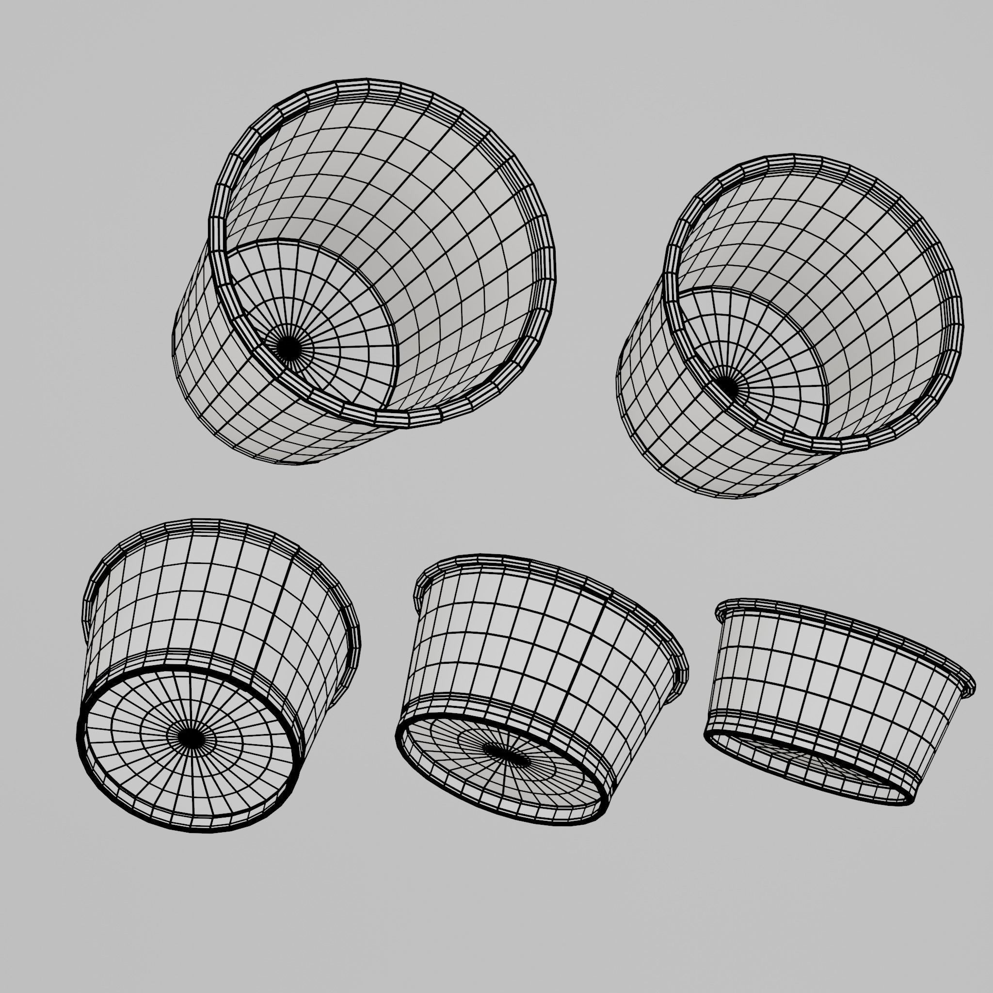 Paper Food Container Collection 3D model_12